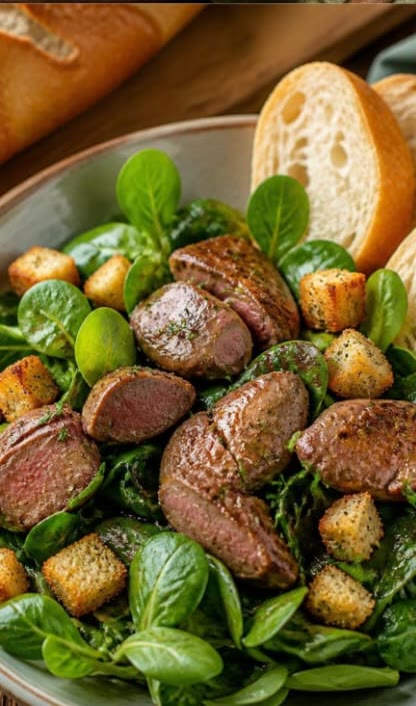 Feldsalat mit Hähnchenleber