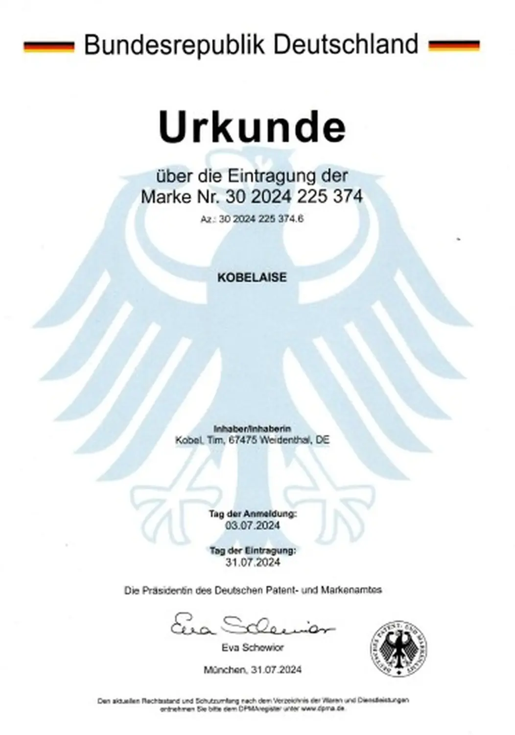 Zertifikat Kobelaise Party & Cateringservice und Käsesommlier